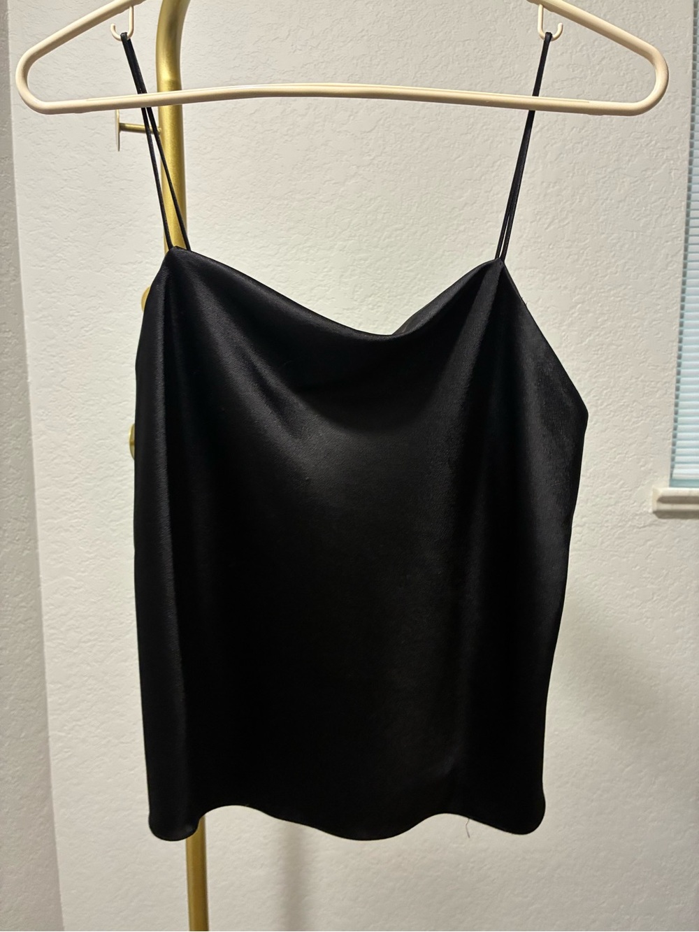 Alice + Olivia Harmon black satin Camisole